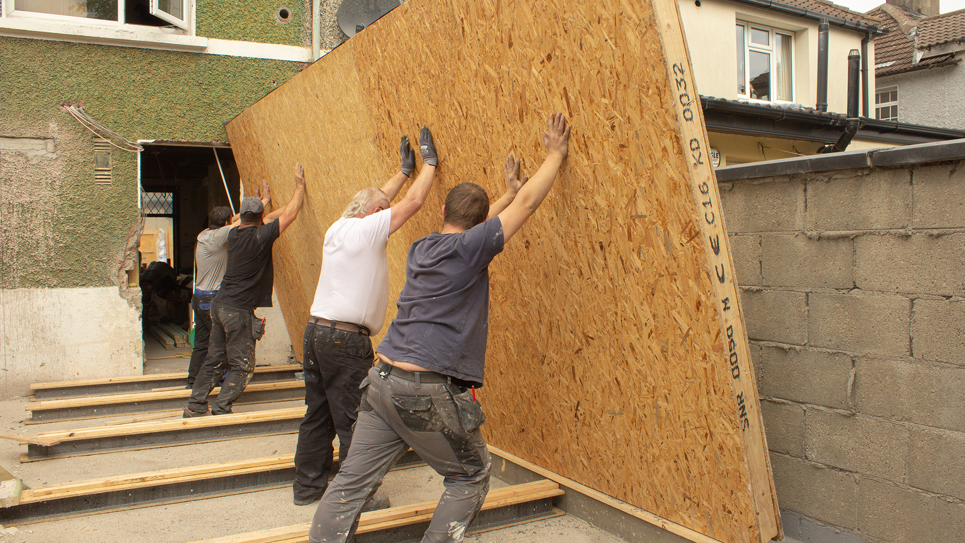 Putting wall in place